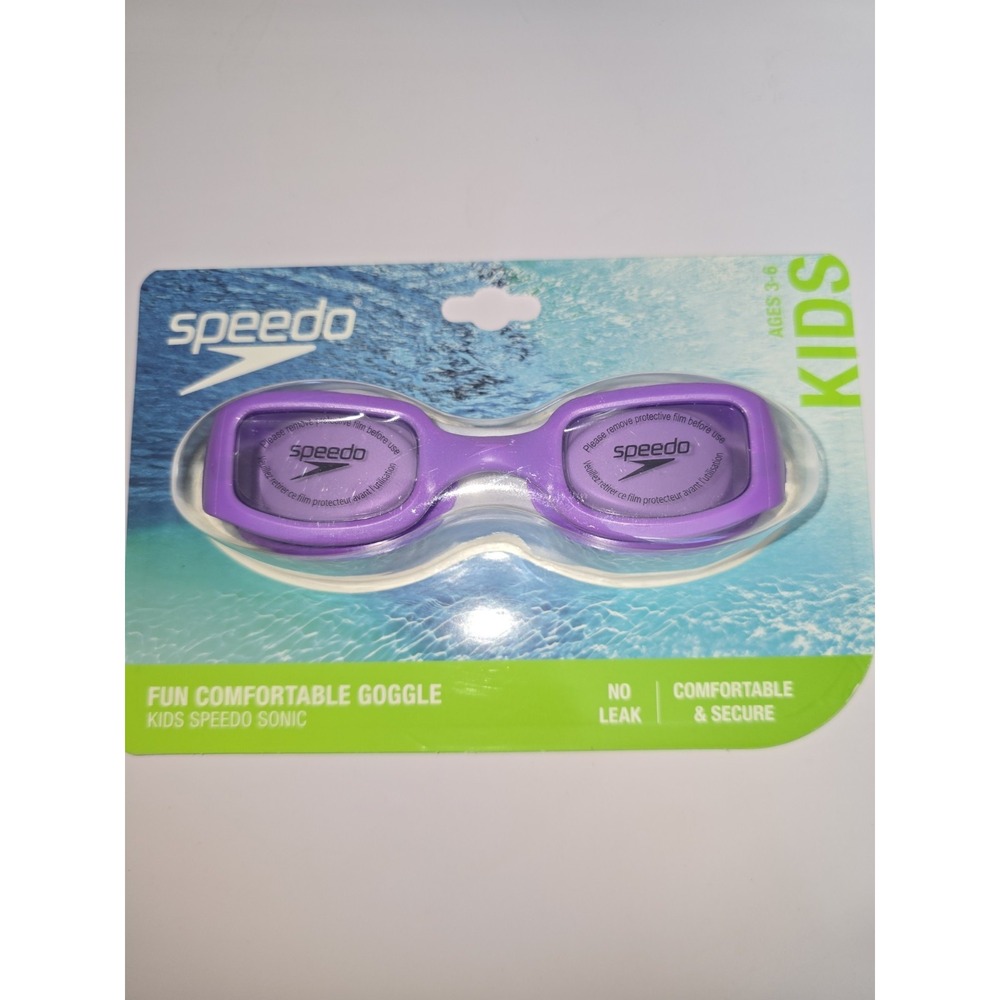 Speedo Kids Sonic Purple Comfort Goggles Anti-Fog No Leak UV Protection Ages 3-6